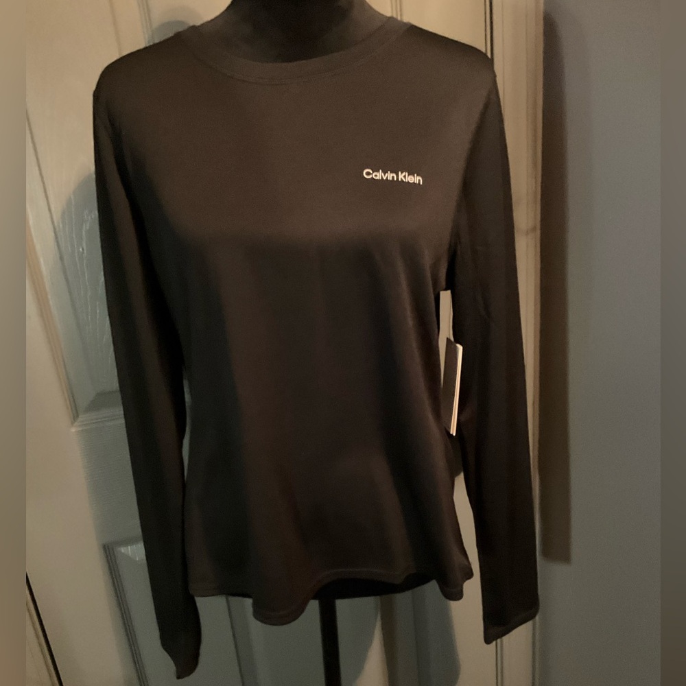 Calvin Klein rash guard XL black long sleeve top UPF 40+ Protection - Picture 2 of 5